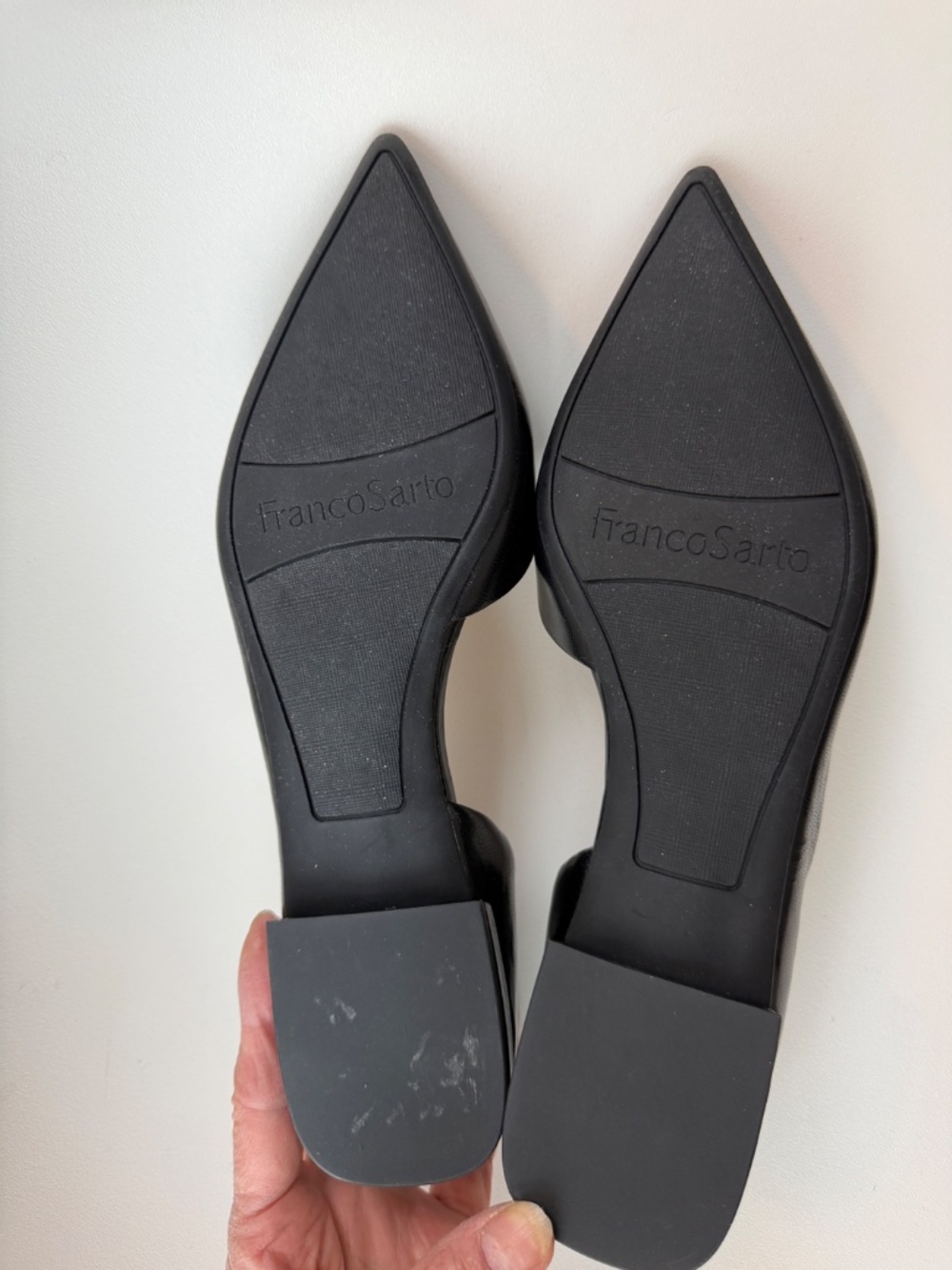 Franco Sarto Black Pointed Toe D'Orsay Flats - Picture 5 of 5